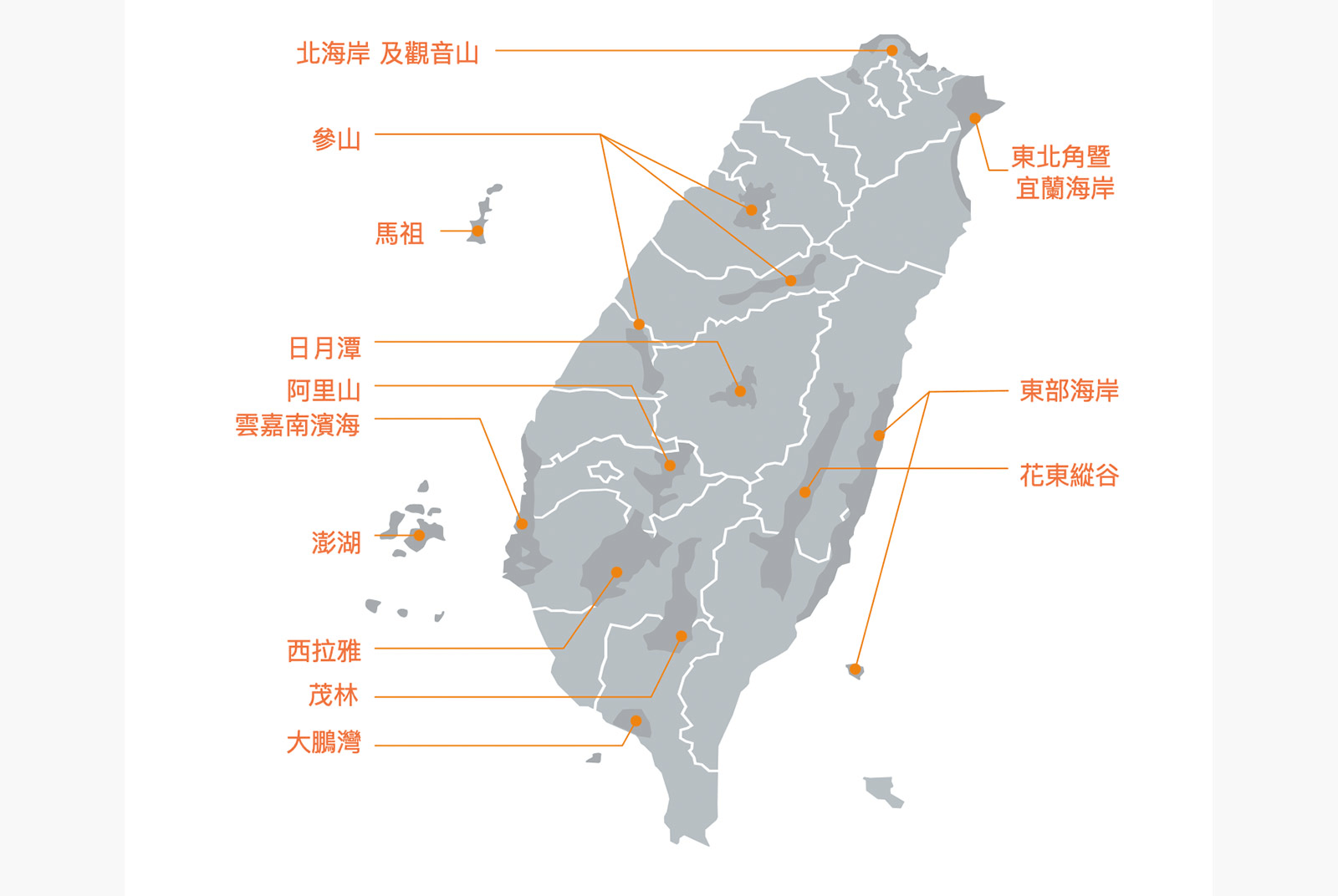 交通部觀光局所屬13處國家風景區介紹