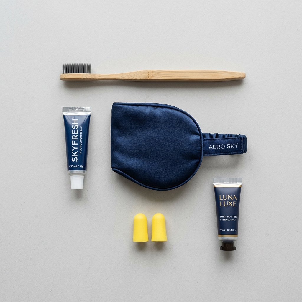 過夜包內容物通常包含牙刷、眼罩、耳塞與保濕用品